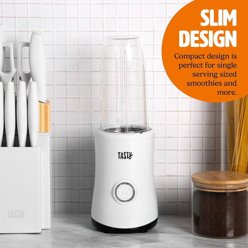 Tasty Personal Blender With Cups, 350W Powerful Blending Motor, 9-Piece Set With 4 Cups & Travel Lid, Compact & Portable, White - Image 4